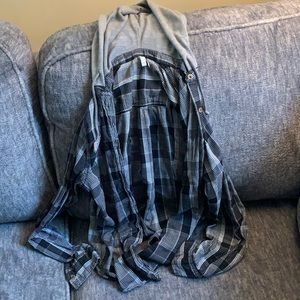 Grey flannel with hood